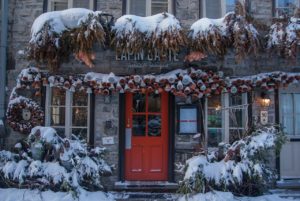 Quebec City in Winter- Rue du Petit Champlain restaurant