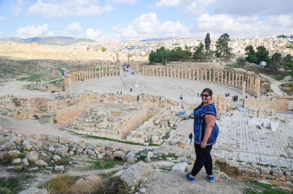 Looking out over the Roman ruins of Jerash, Jordan