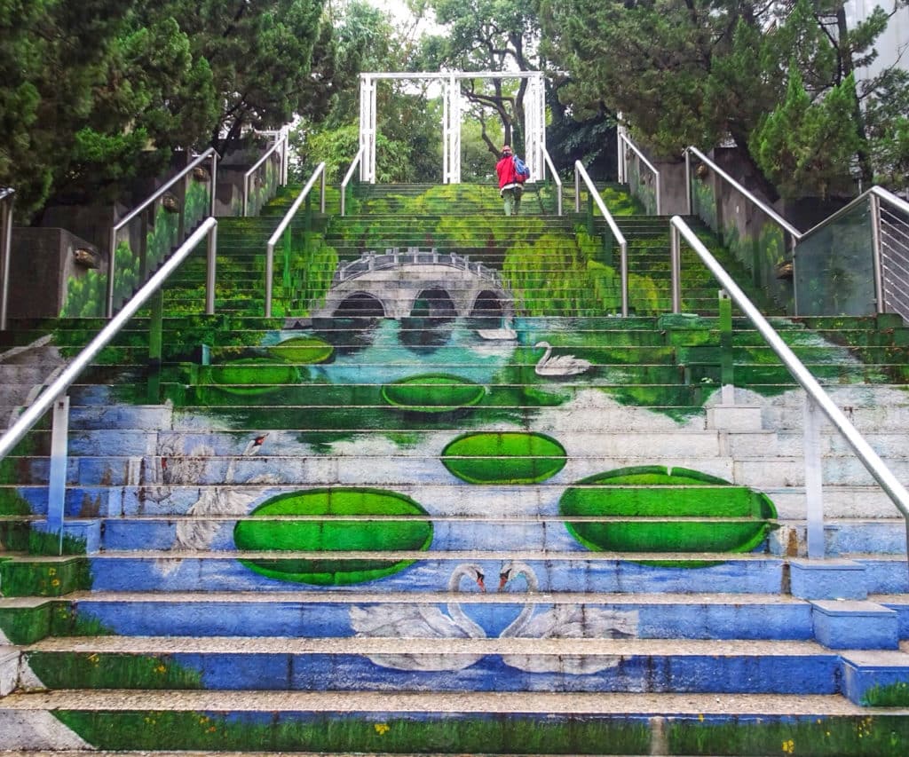 Painted stairs in Kowloon