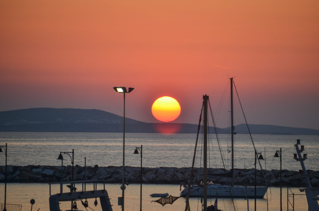 sunset in Naxos